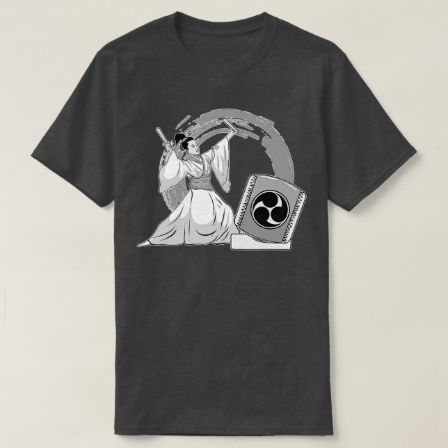 Woman aiko Drummer Mitsudomoe Illustration T Shirt (Design framsida)
