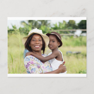 woman and child in the bush. vykort