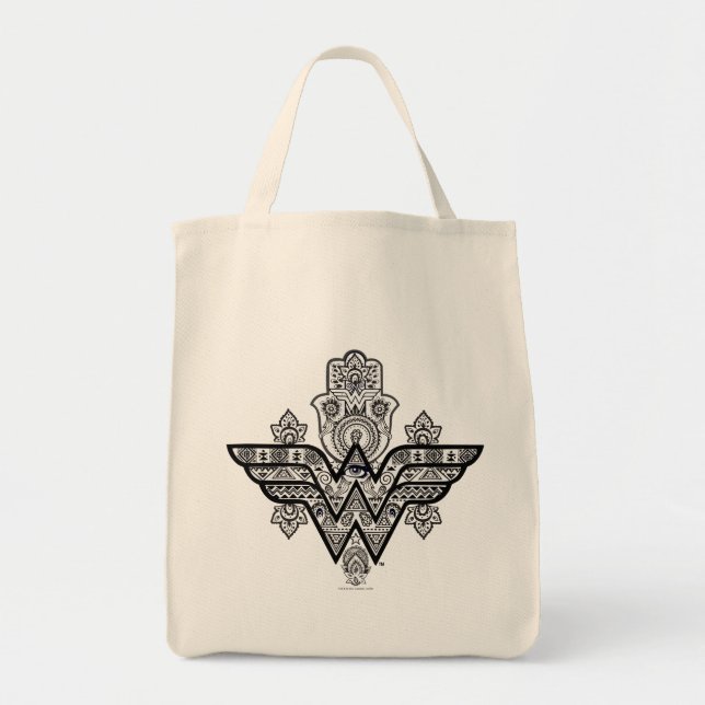  Woman Andlig Paisley Hamsa-Logotypen Tygkasse (Framsidan)