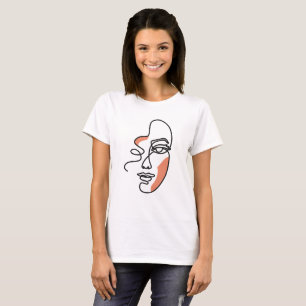 Woman Ansikte Line art T Shirt