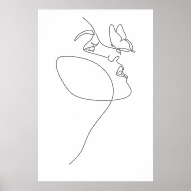 Woman Ansikte Line Poster (Framsidan)