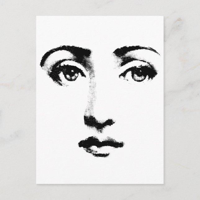 Woman ansikte vykort (Framsida)