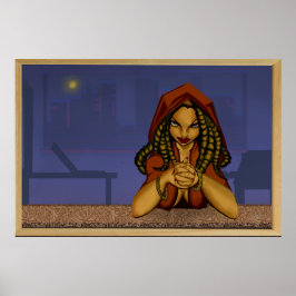 Woman At Bar Poster