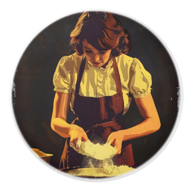 Woman Bake Vintage Knopp (Framsidan)