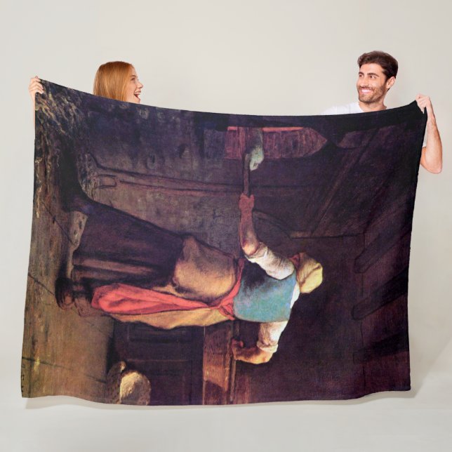 Woman Baking Bread, Jean-Francois Millet Fleecefilt (På plats)