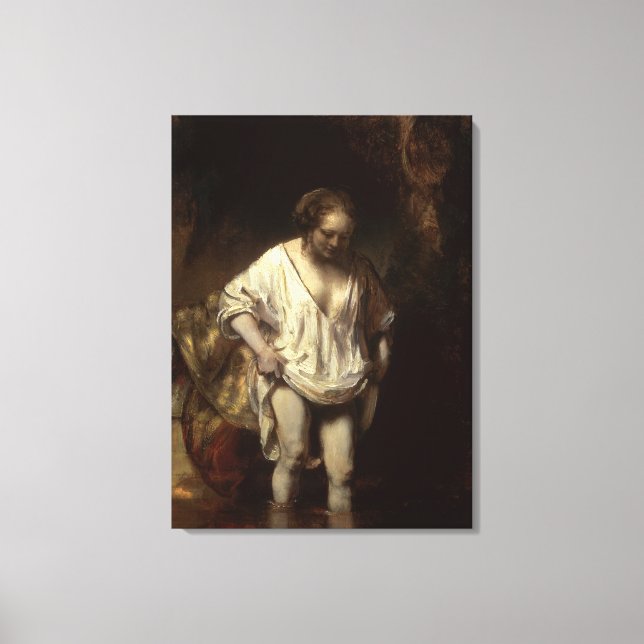 Woman Bathing in a Stream, 1654 Canvastryck (Framsida)