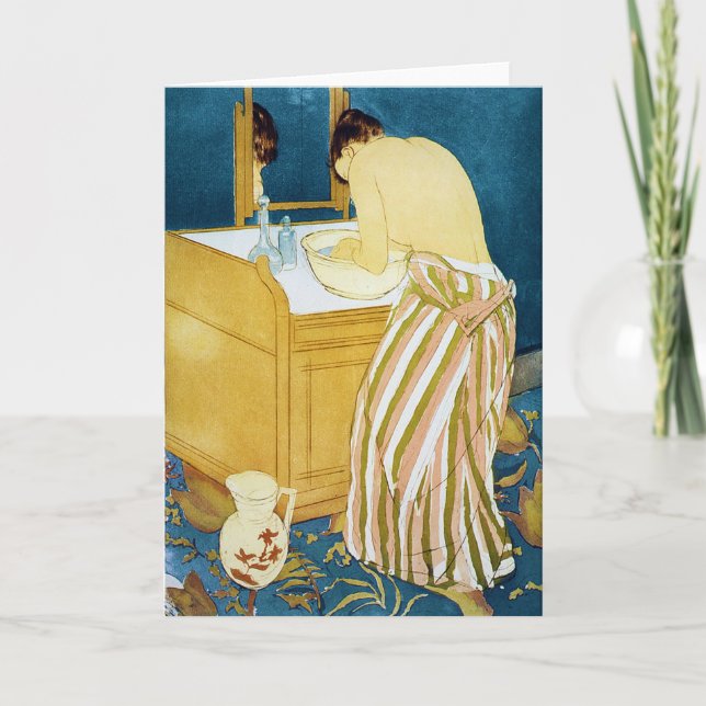 Woman Bathing Mary Cassatt Kort (Framsida)
