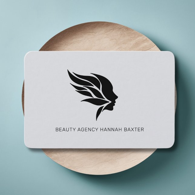 Woman Beauty Logo, Modern, Salon, Gray Visitkort (Woman Beauty Logo, Modern, Salon, Business Card)