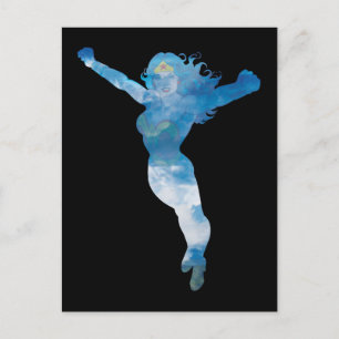Woman Blå himmel Silhouette Vykort