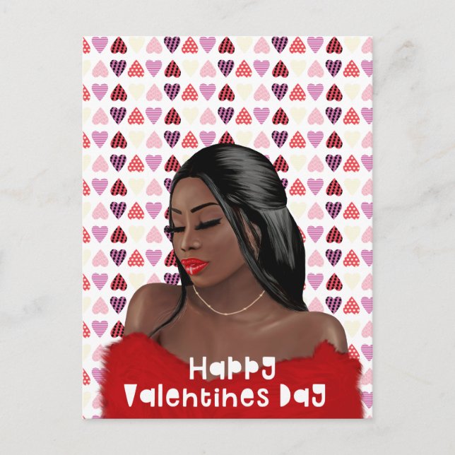 Woman Black History Valentines day Vykort (Framsida)