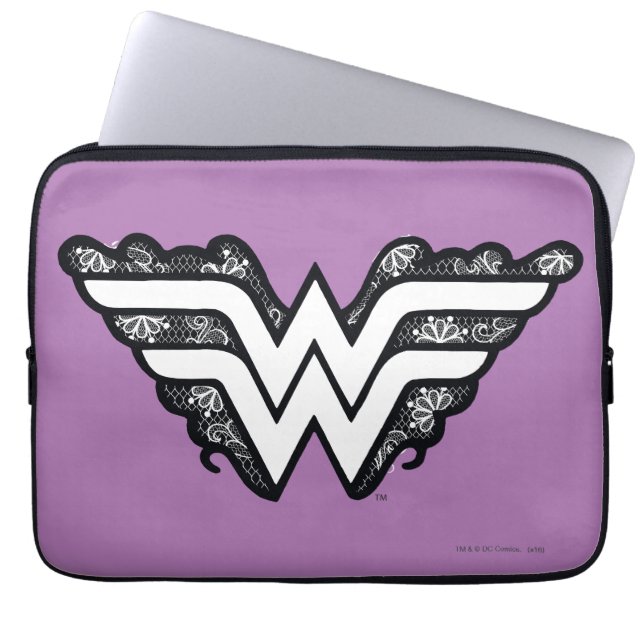  Woman Black Snöre Logotyp Laptop Sleeve (Framsidan)