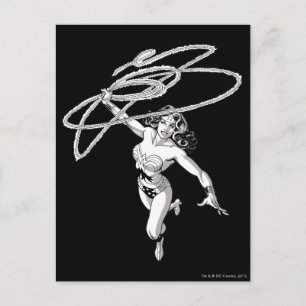 Woman Black & White Twirl Vykort