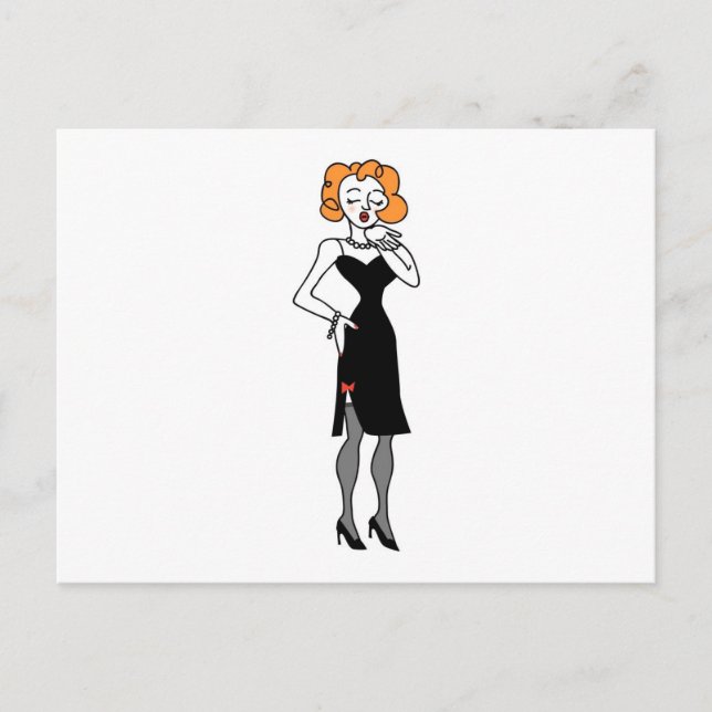 Woman Blows a Kiss Vykort (Framsida)