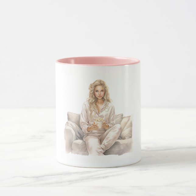 Woman Blush Movie Time Popcorn Mugg (Center)