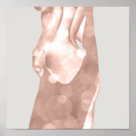 Woman Body Rosa ros Grått Beauty Studio SPA Poster