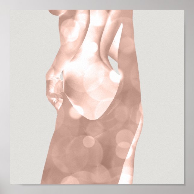 Woman Body Rosa ros Grått Beauty Studio SPA Poster (Framsidan)
