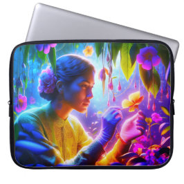 Woman Botanist Woman on an Electronics Bag Laptop Fodral