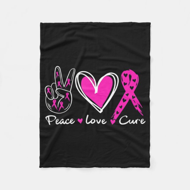 Woman Breast Cancer Awareness Costume Pink Peace L Fleecefilt (Framsidan)