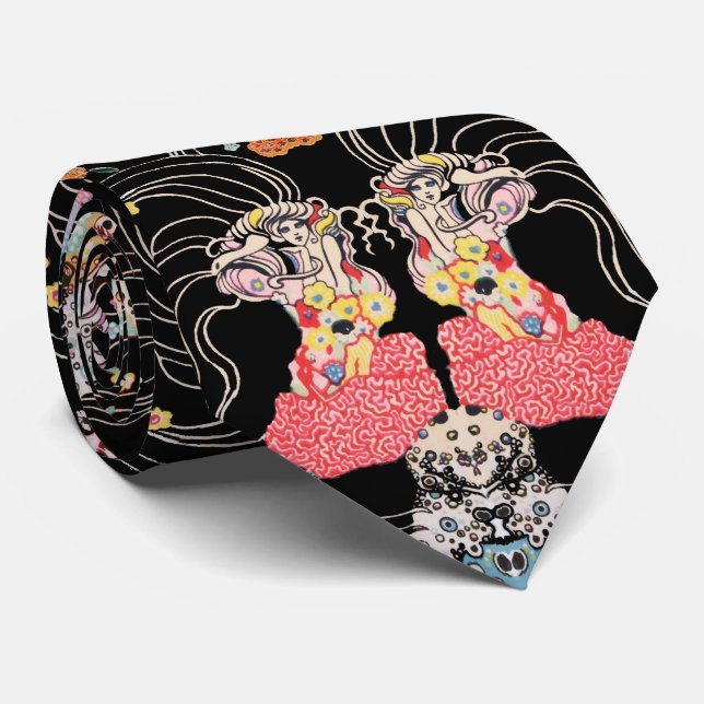 WOMAN,CENTAUR BLOMMIGT Red Black White Klimt Mönst Slips (Rullad)