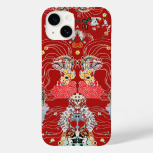 WOMAN,CENTAUR BLOMMIGT Red White Klimt Mönster