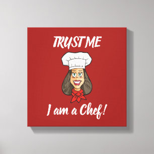 Woman Chef Canvastryck