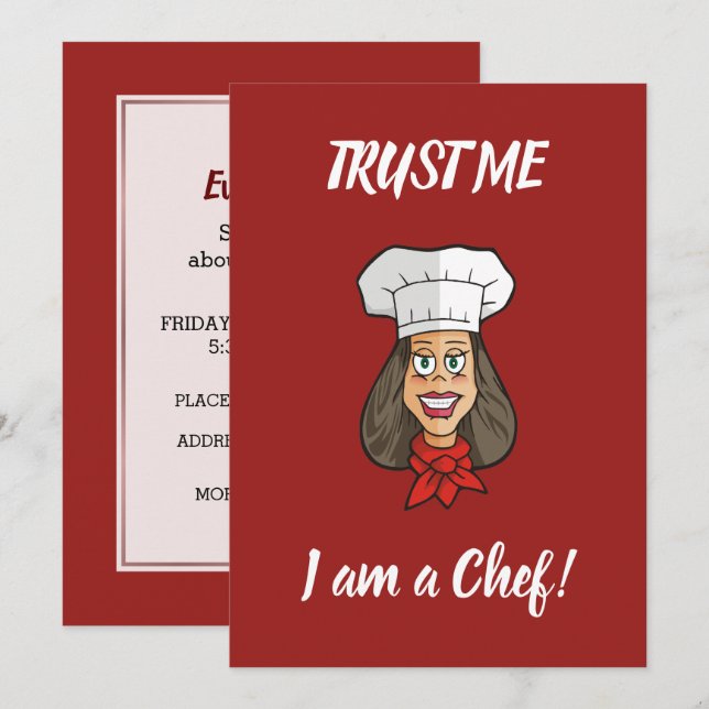 Woman Chef Inbjudningar (Fram/baksida)