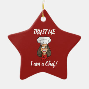 Woman Chef Julgransprydnad Keramik