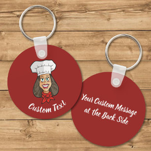 Woman Chef Keychain Nyckelring