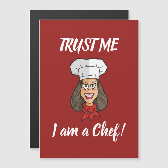 Woman Chef Magnetisk Inbjudningskort (Fram/baksida)