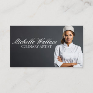 Woman Chef Smiling Kultur Visitkort