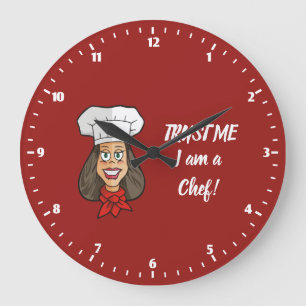 Woman Chef Stor Klocka