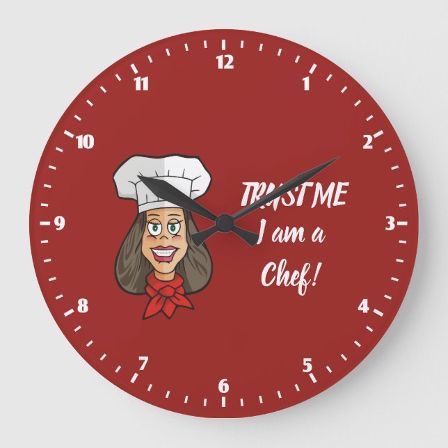 Woman Chef Stor Klocka (Framsida)