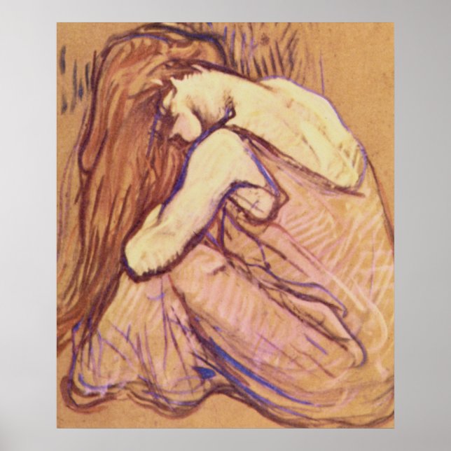 Woman Combing her Hair by Henri de Toulouse-Lautre Poster (Framsidan)