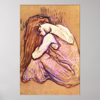 Woman Comving Hair av Toulouse-Lautrec Poster