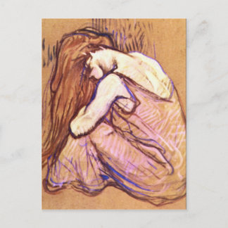 Woman Comving Hair av Toulouse-Lautrec Vykort