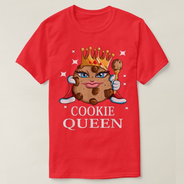 Woman Cookie Lover Sweets Baking Funny Cookie Quee T Shirt (Design framsida)