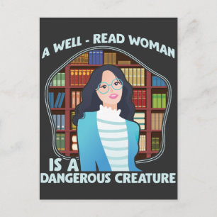 Woman Dangerous Creature Bok Älskare Wife Vykort