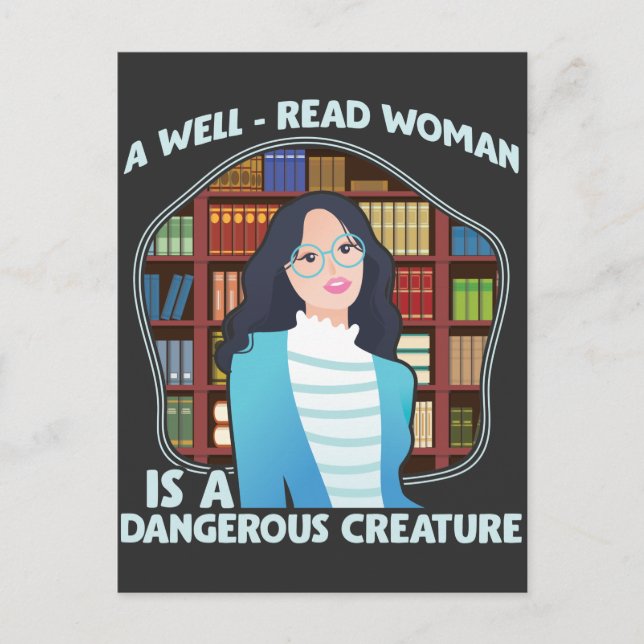 Woman Dangerous Creature Bok Älskare Wife Vykort (Framsida)