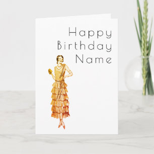 Woman Deco Birthday Kort
