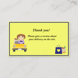 Woman Delivery Driver Tack för att du granskar Visitkort