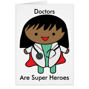 Woman Doktor Black Toppen Hero Personalize Hälsningskort