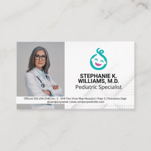 Woman Doktor Pediatrik Baby Logotyp Visitkort