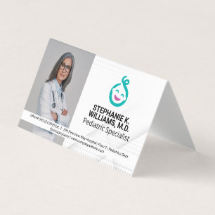 Woman Doktor Pediatrik Baby Logotyp Visitkort