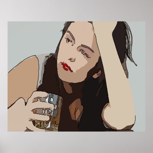 Woman Drinking Whisky Poster (Framsidan)