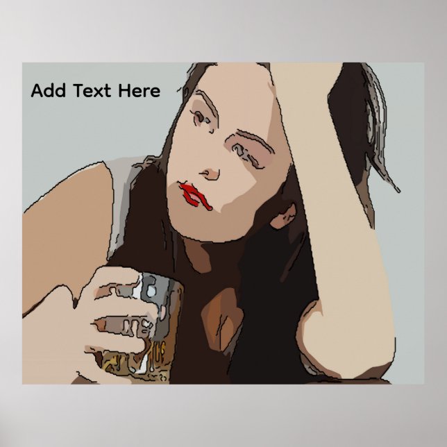 Woman Drinking Whisky Poster (Framsidan)