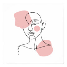 Woman Face Line Art