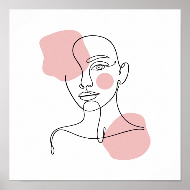 Woman Face Line Art Poster (Framsidan)