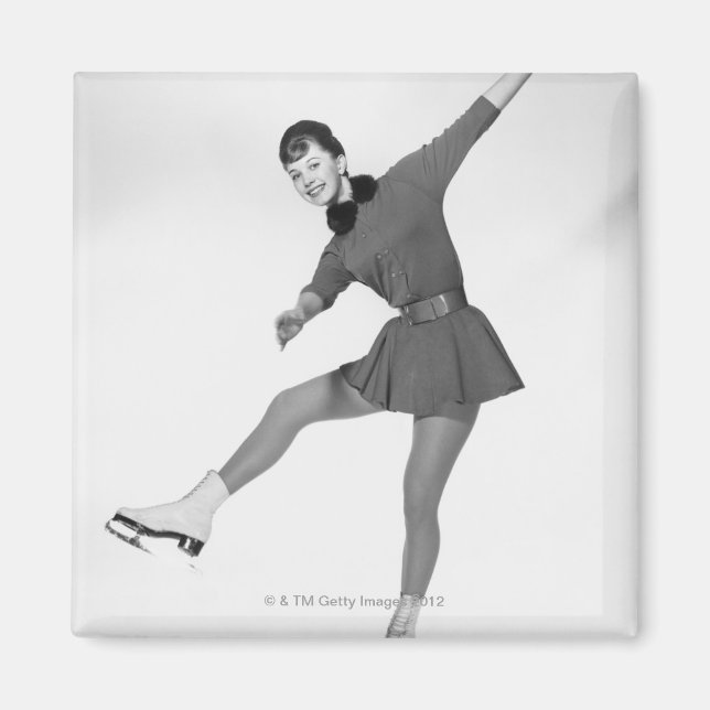 Woman Figur Skating Magnet (Framsidan)