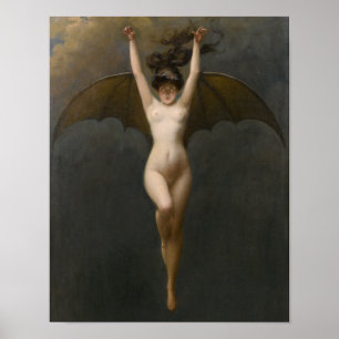 Woman Fladdermus 1890 Poster
