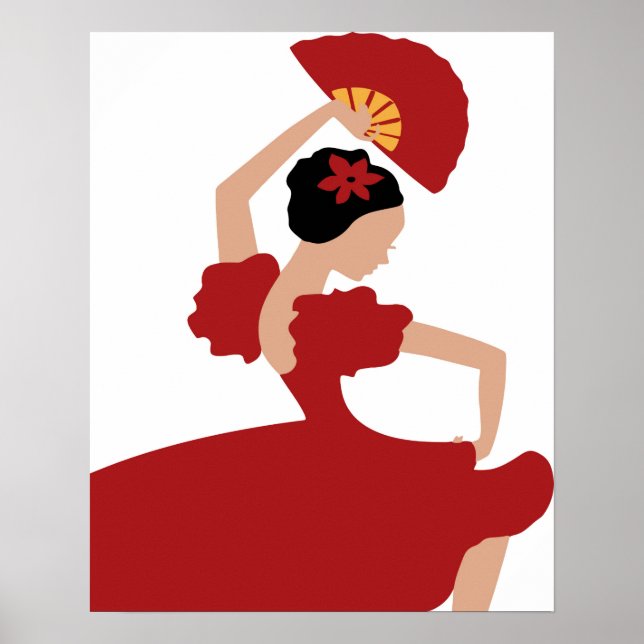 Woman Flamenco Dancer Poster (Framsidan)